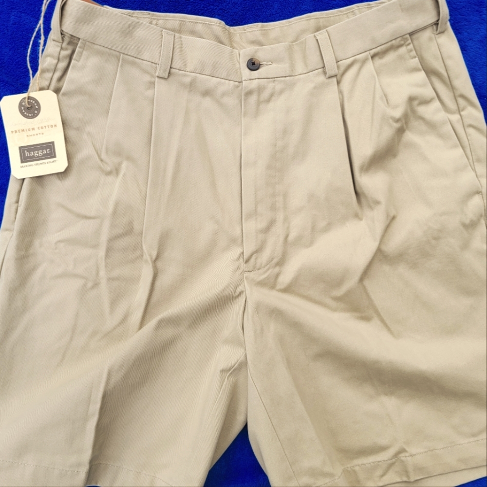 Haggar Men's Classic Khaki Tan Shorts, 36W, NWT